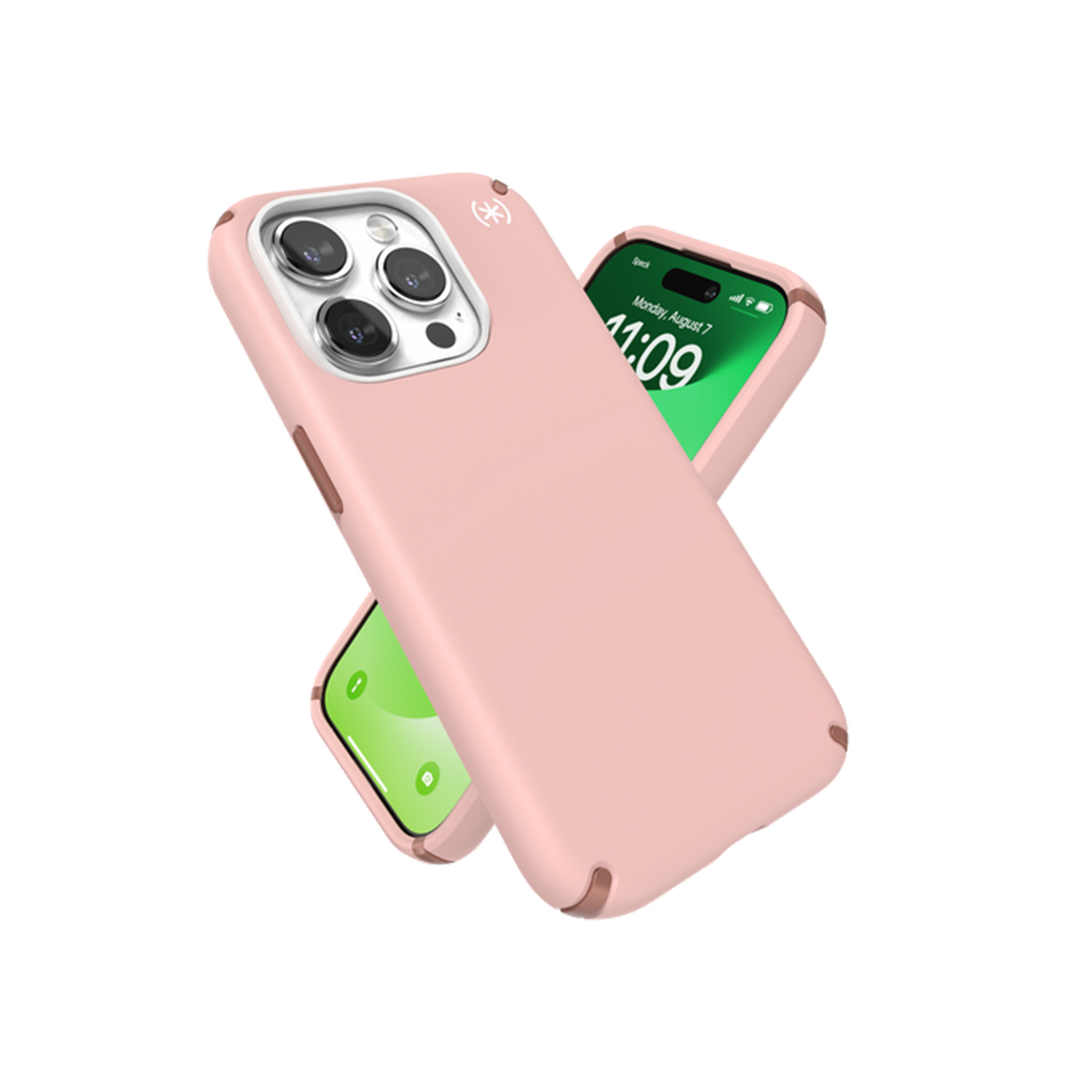 Funda Speck Presidio2 Pro para iPhone 15 Pro - Rosa Dalia/Rosa Copper/Blanco