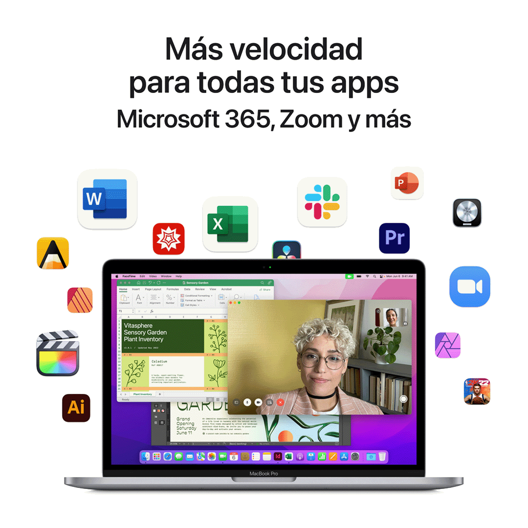 MacBook Pro 13" M2 - 8 CPU, 10 GPU, 8 GB, 512 GB - Gris Espacial