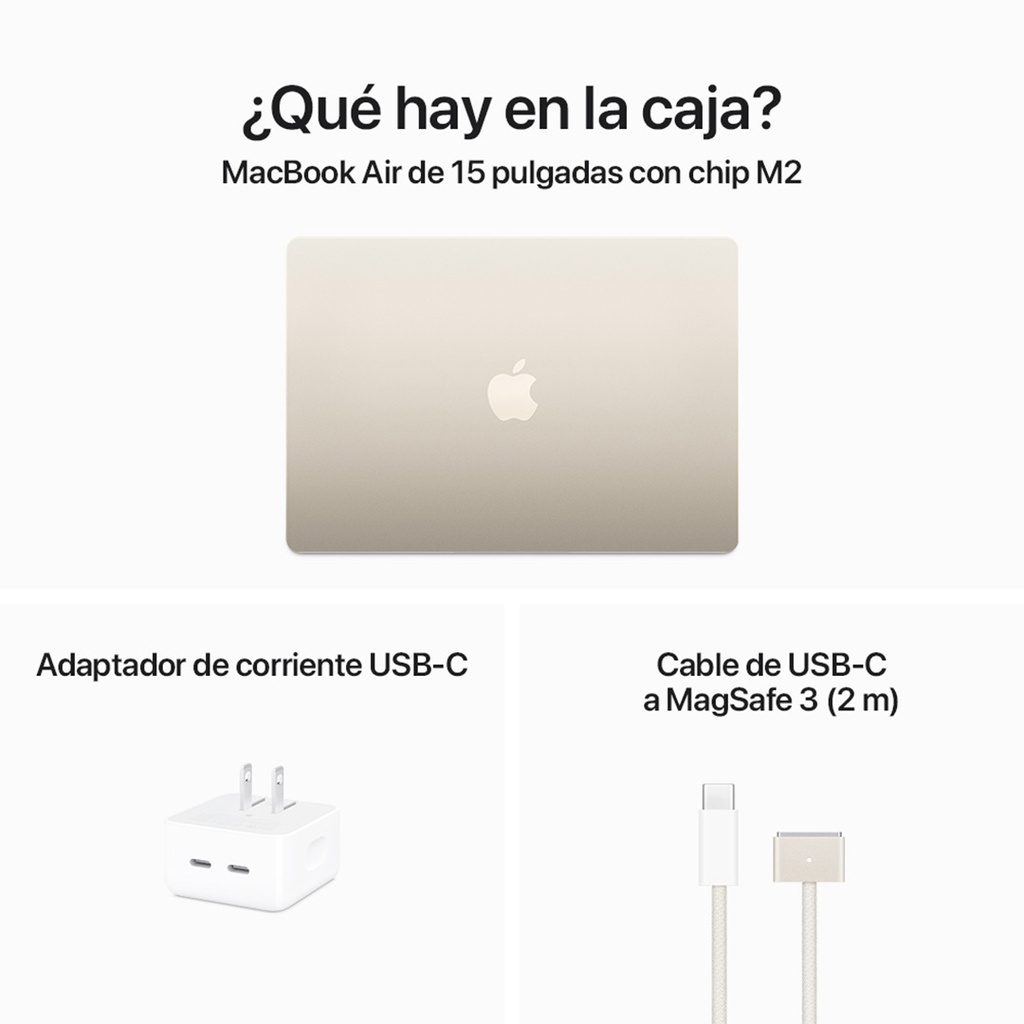 MacBook Air 15.3" M2 10C GPU/8GB/512GB - Blanco estrella