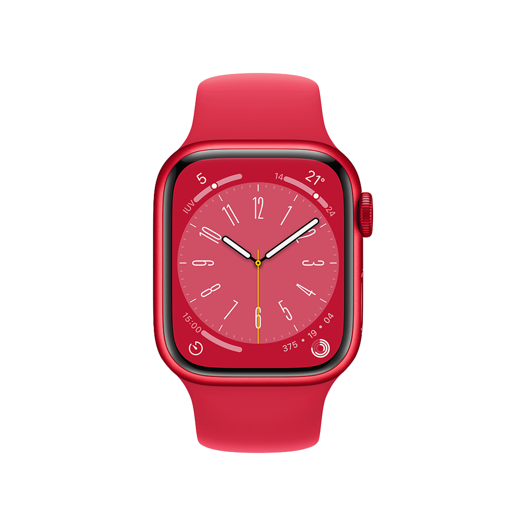 Apple Watch Series 8 GPS 41mm - (PRODUCT)Caja de Aluminio Roja - (PRODUCT)Banda Deportiva Roja - Regular