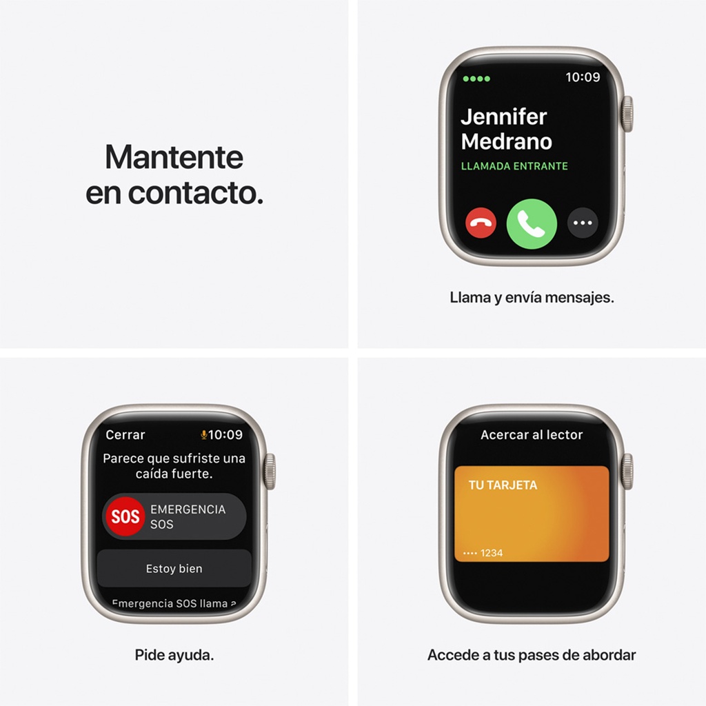 Apple Watch Series 7 GPS + Cellular - Caja de Aluminio Blanco Estrella 45mm - Banda Deportiva Blanco Estrella 