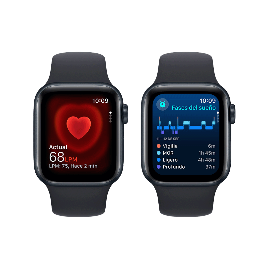 Apple Watch SE GPS 40mm - Caja de Aluminio Medianoche con Banda Deportiva Medianoche - M/L