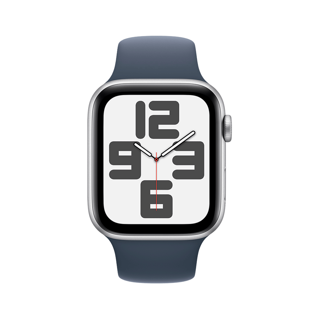 Apple Watch SE GPS 44mm - Caja de Aluminio Plata con Banda Deportiva Azul Tormenta - M/L