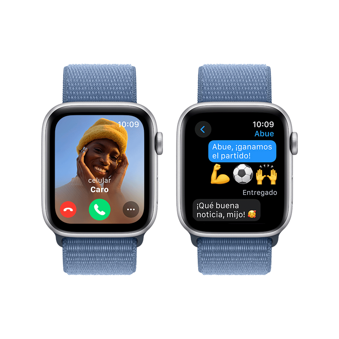 Apple Watch SE GPS 44mm - Caja de Aluminio Plata con Loop Deportivo Azul Invierno