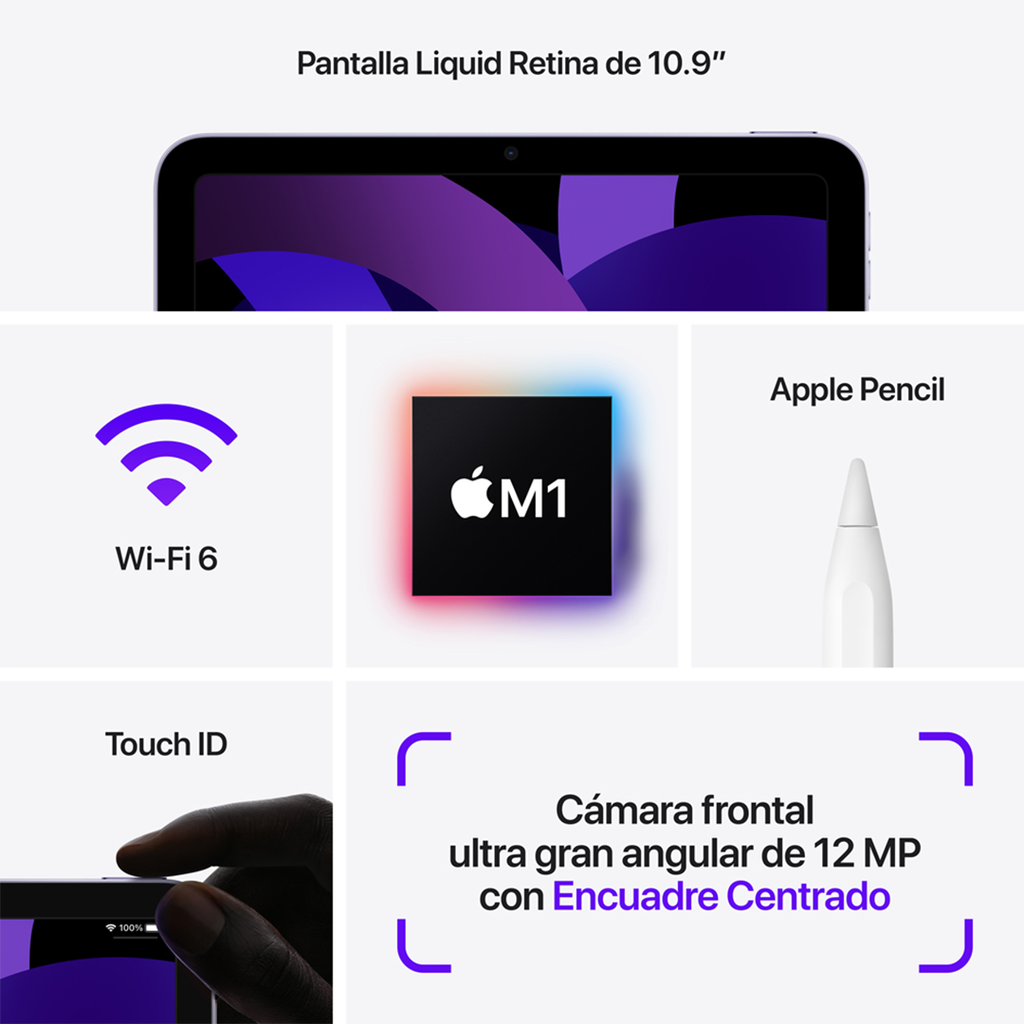 iPad Air 10.9" M1, Wi-Fi + Cellular, 64GB - Azul