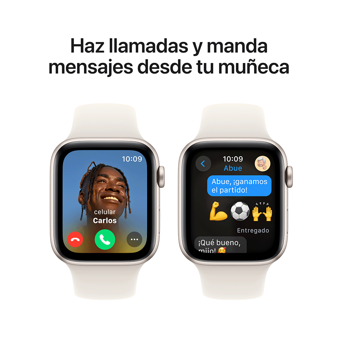 Apple Watch SE GPS 44mm - Caja de Aluminio Blanco Estrella - Banda Deportiva Blanco Estrella -  M/L