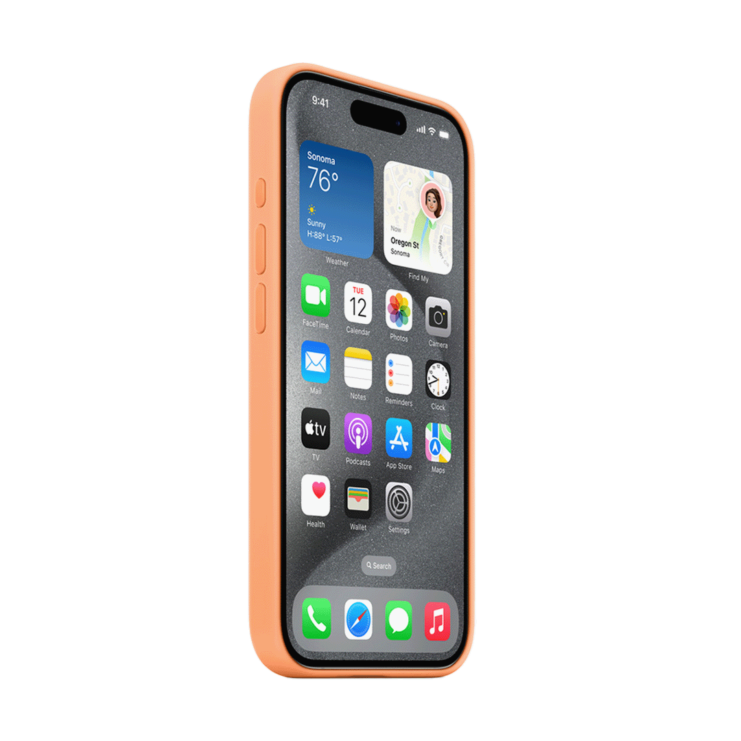 Funda de Silicona para iPhone 15 Pro con MagSafe - Naranja Sorbete