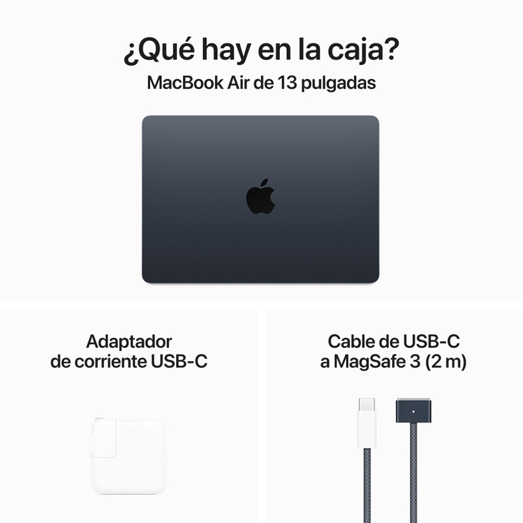 MacBook Air 13 M3 512GB SSD - Medianoche (Midnight)