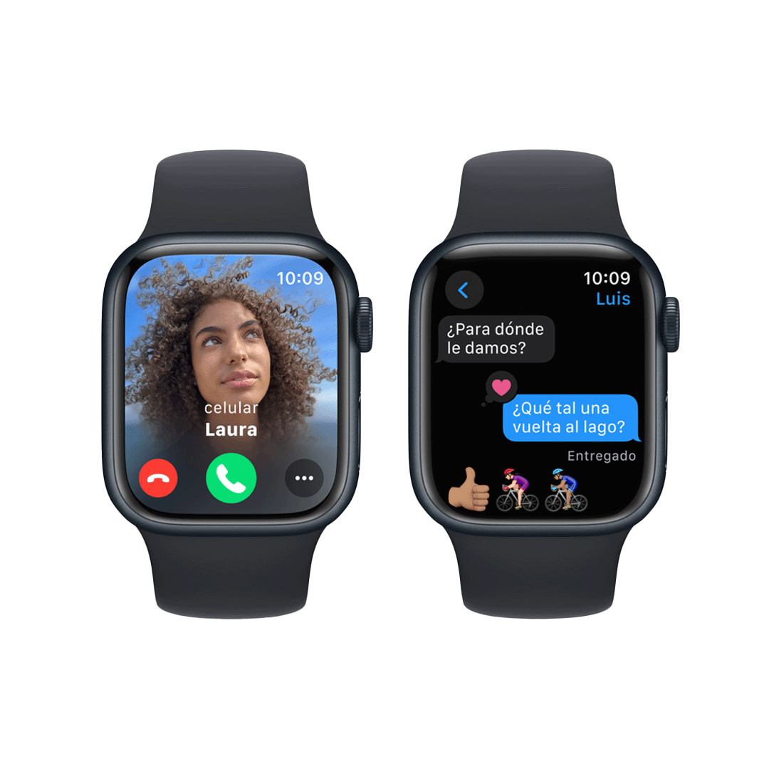 Apple Watch Series 9 GPS - 41mm - Caja de Aluminio Medianoche con Banda Deportiva Medanoche - S/M