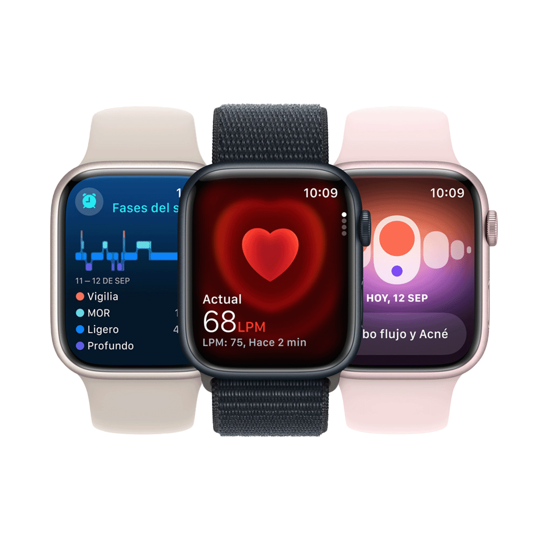 Apple Watch Series 9 GPS - 41mm - Caja de Aluminio Medianoche con Banda Deportiva Medanoche - S/M