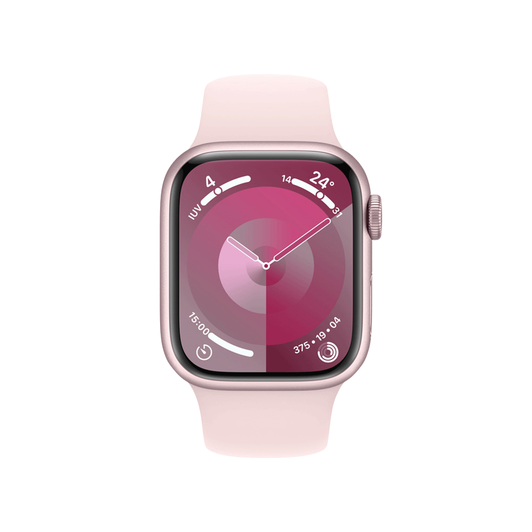 Apple Watch Series 9 GPS - 41mm - Caja de Aluminio Rosa con Banda Deportiva Rosa Claro - M/L