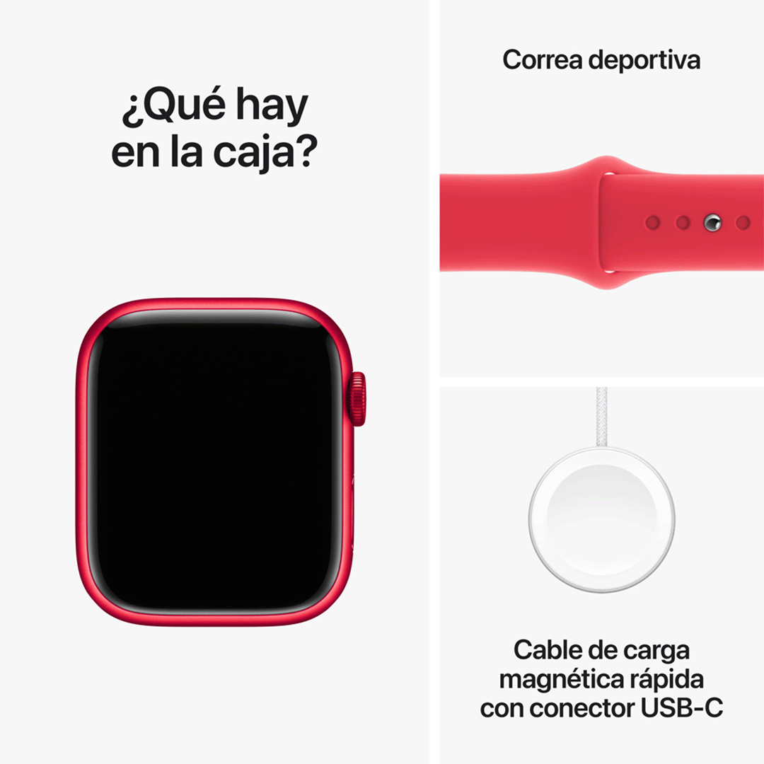 Apple Watch Series 9 GPS - 45mm - (PRODUCT)RED - Caja de Aluminio (PRODUCT)RED con Banda Deportiva (PRODUCT)RED - M/L