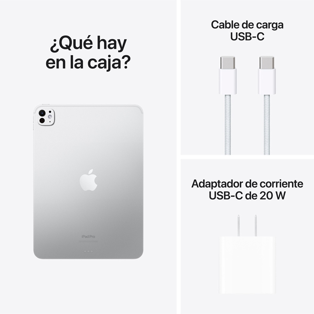 iPad Pro 11" M4 WiFi 512GB, Vidrio Estándar - Plateado