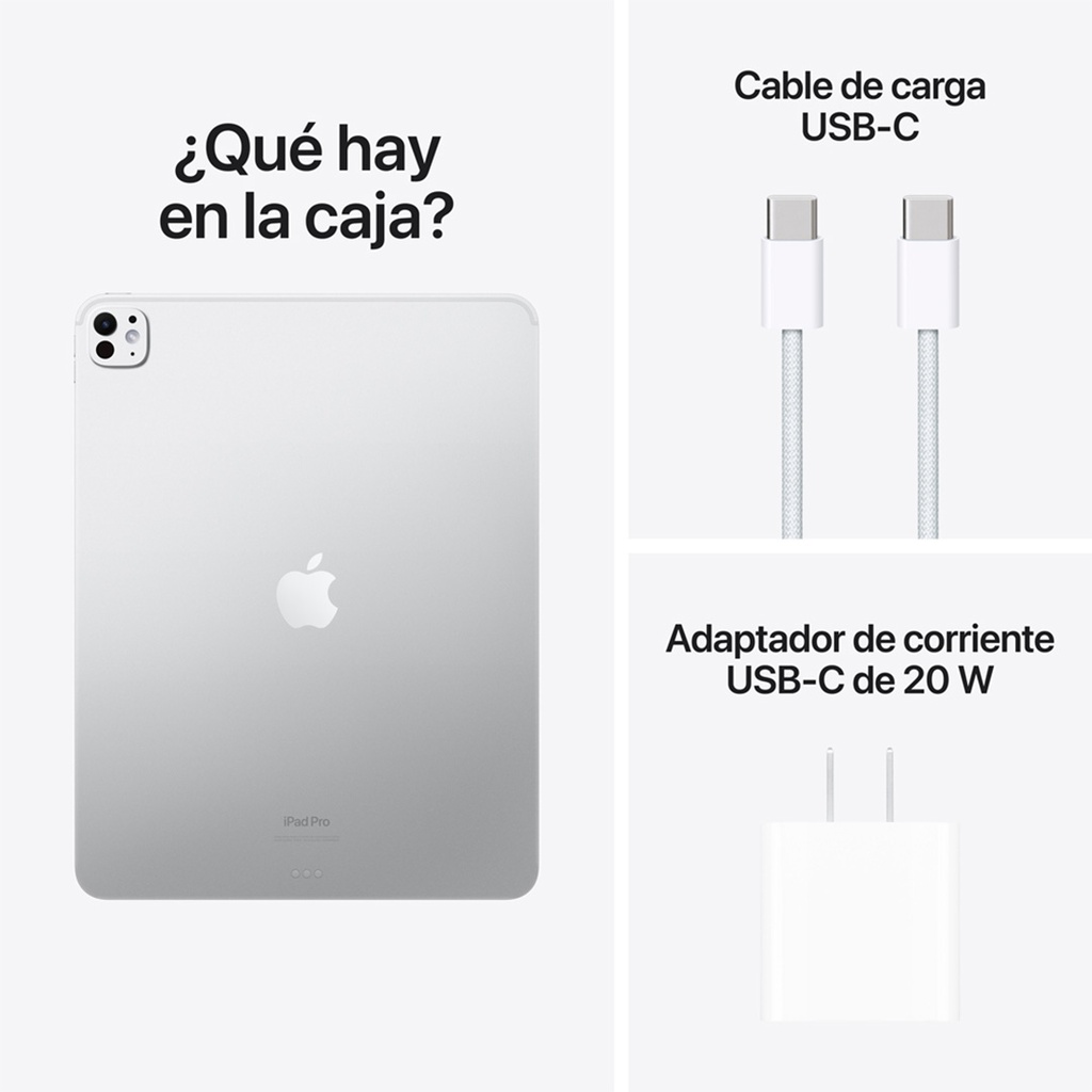 iPad Pro 13" M4 WiFi 256GB, Vidrio Estándar - Plateado