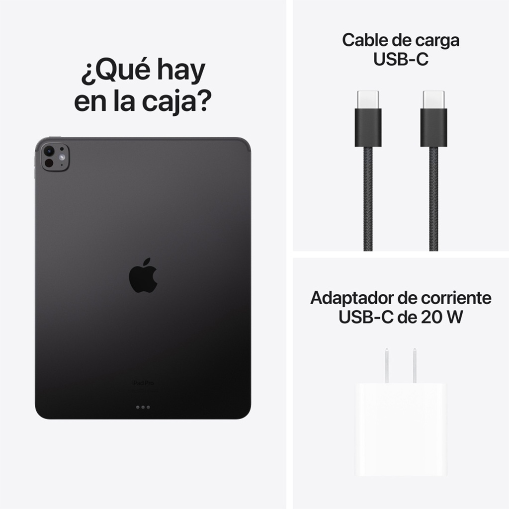 iPad Pro 13" M4 WiFi + Cellular 256GB, Vidrio Estándar - Negro Espacial