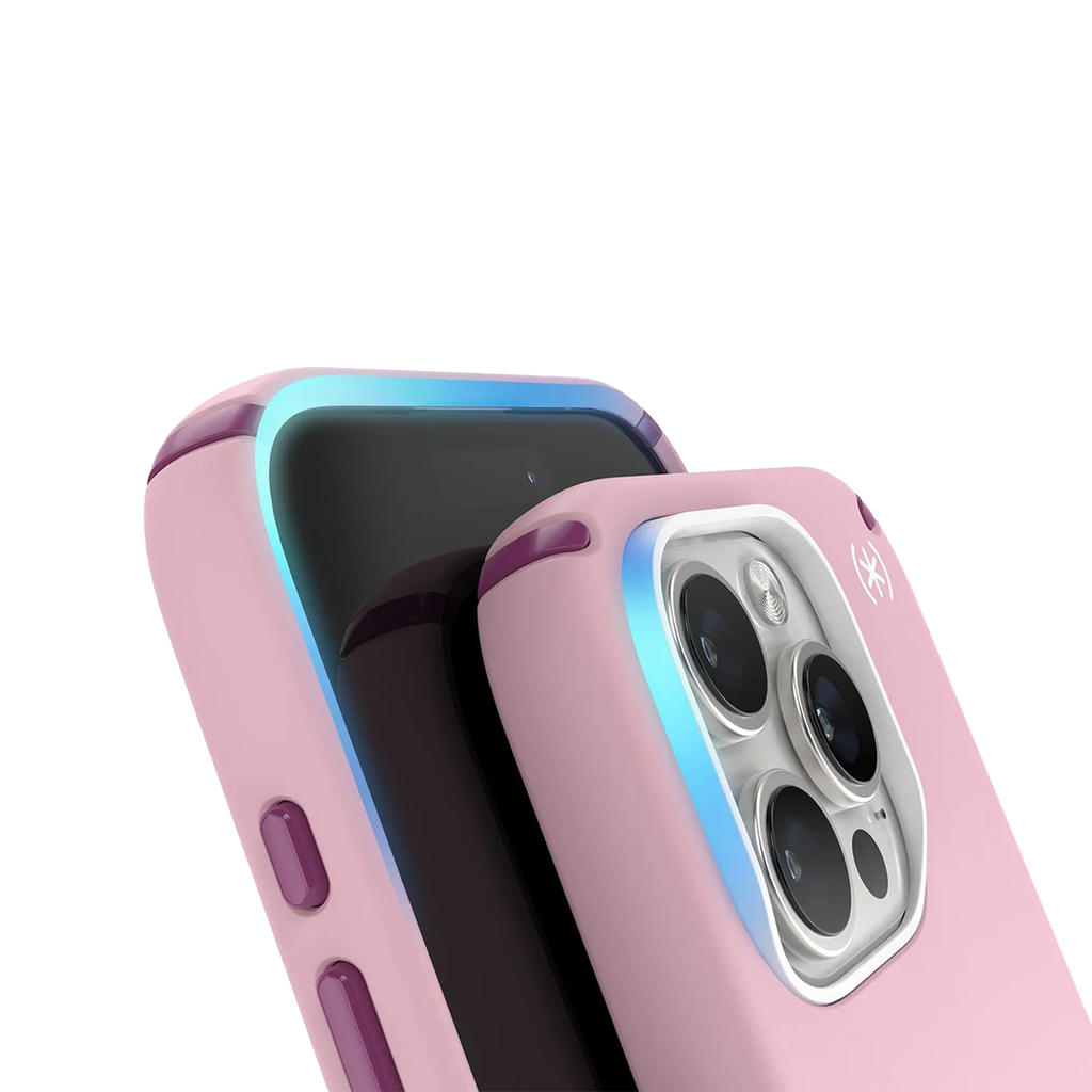 Speck Presidio 2 Pro Funda con ClickLock para iPhone 16 Pro - Rosa/Arándano Morado/Blanco