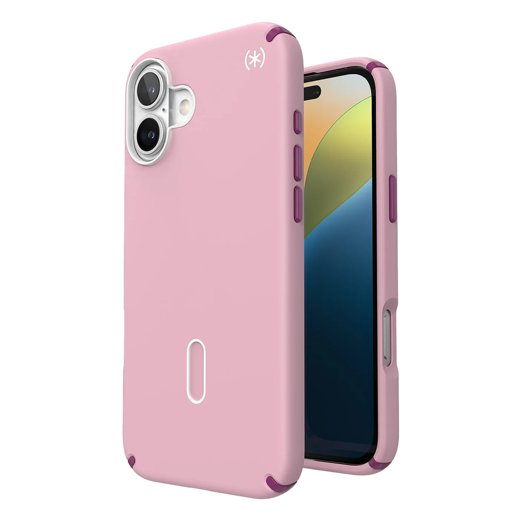 Speck Presidio 2 Pro Funda con ClickLock para iPhone 16 Plus - Rosa/Arándano Violeta/Blanco