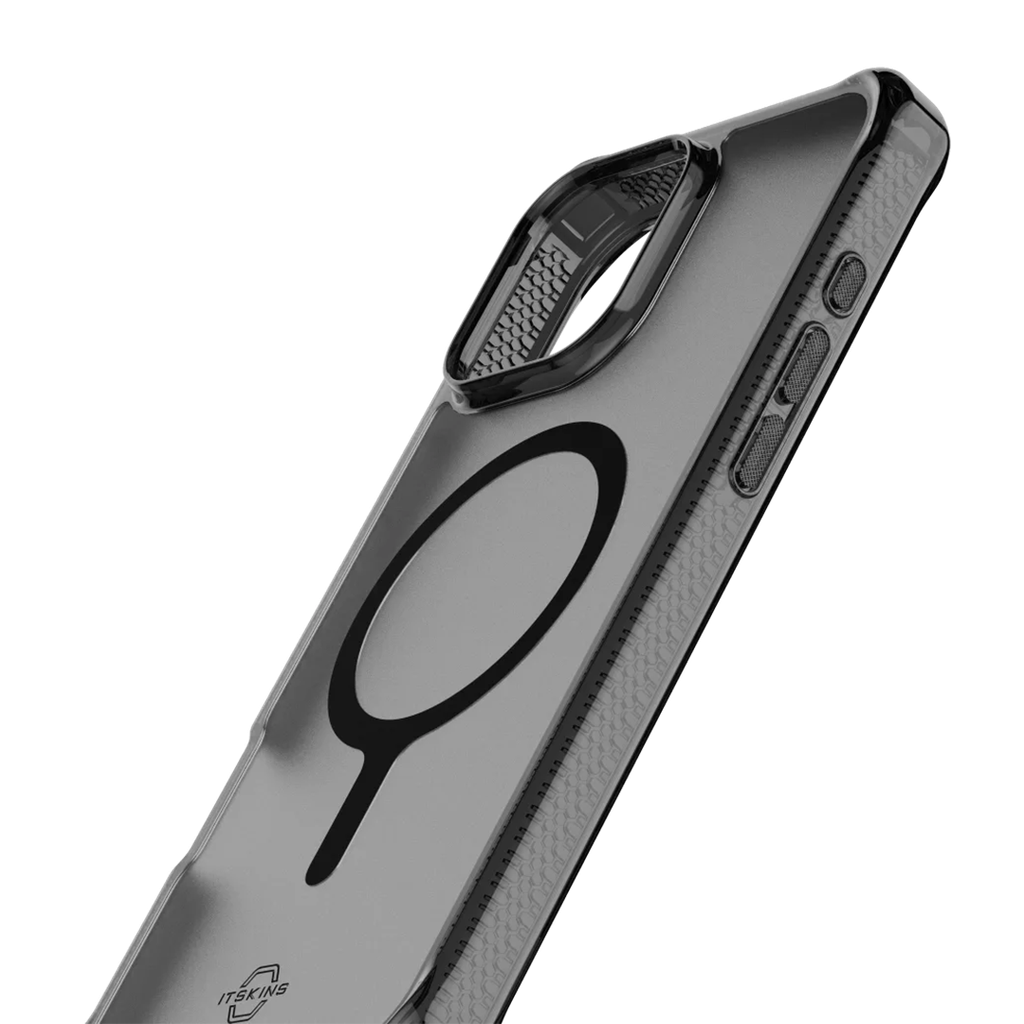 ItSkins Hybrid R Vapor Funda con MagSafe para iPhone 16 Pro - Humo