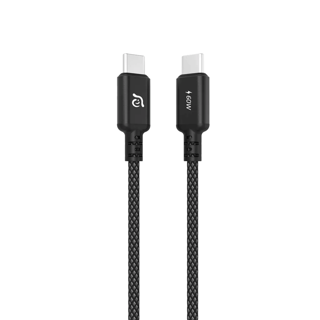 Adam Elements CASA S200 USB-C a USB-C 60W Cable Cargador Trenzado de 2m - Negro