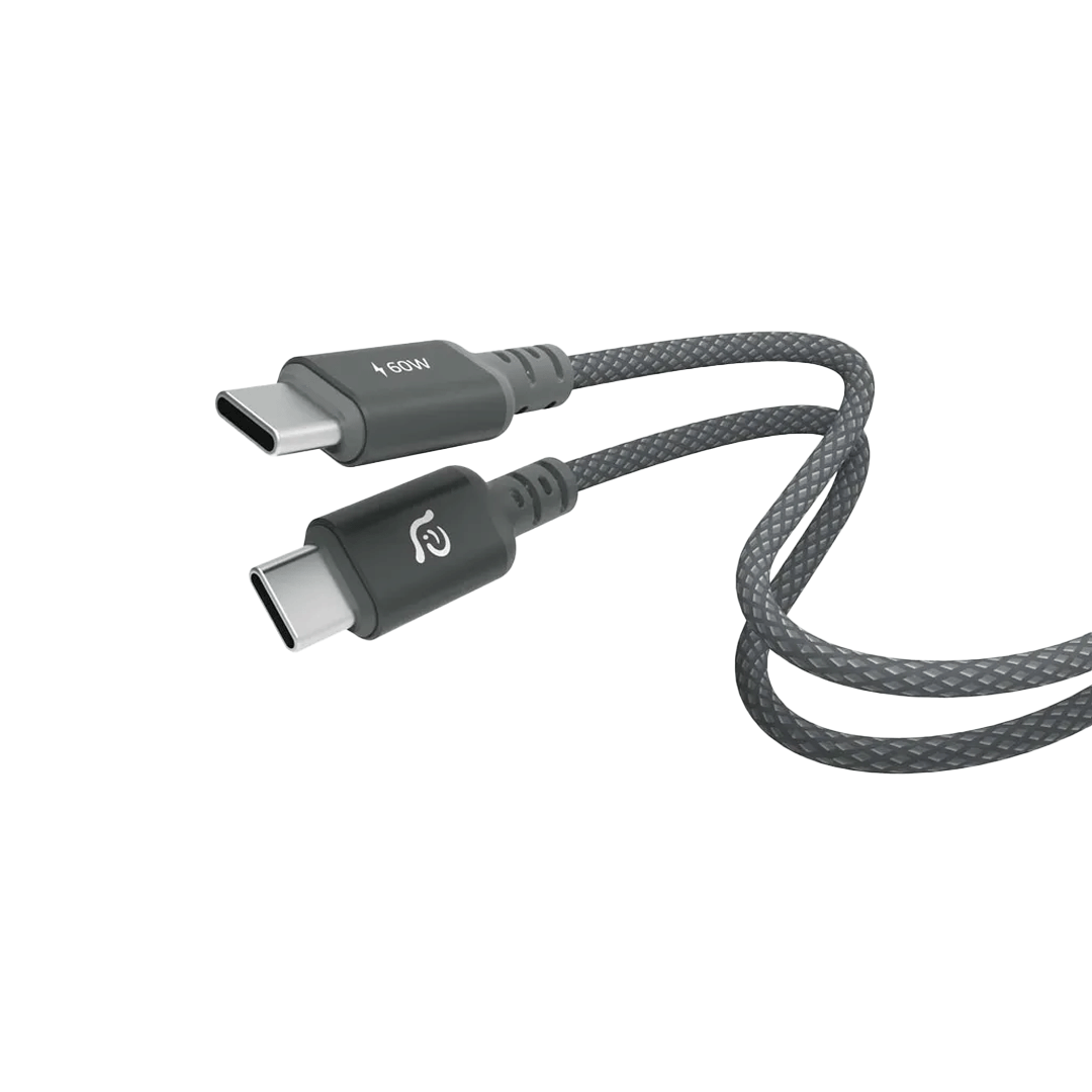 Adam Elements CASA S200 USB-C a USB-C 60W Cable Cargador Trenzado de 2m - Gris