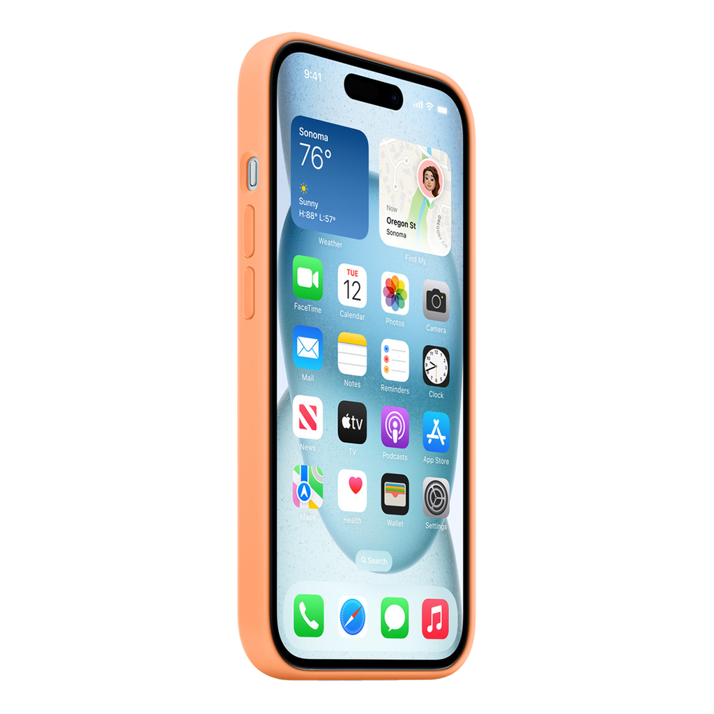 Apple Funda de Silicona para iPhone 15 - Naranja