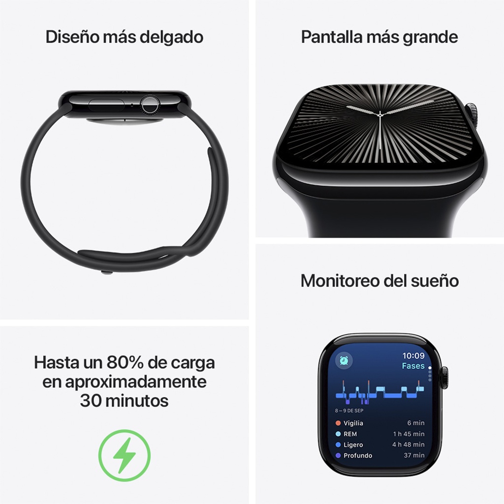 Apple Watch S10 GPS 42mm - Caja de Aluminio Oro Rosado - Loop Deportivo Ciruela