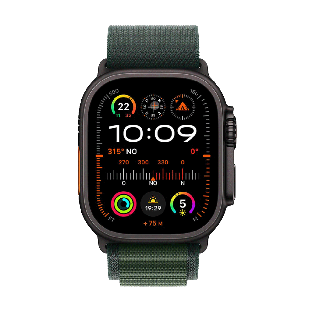 Apple Watch Ultra 2 GPS 49mm - Caja de Titanio Negra - Loop Alpino Verde Oscuro - M