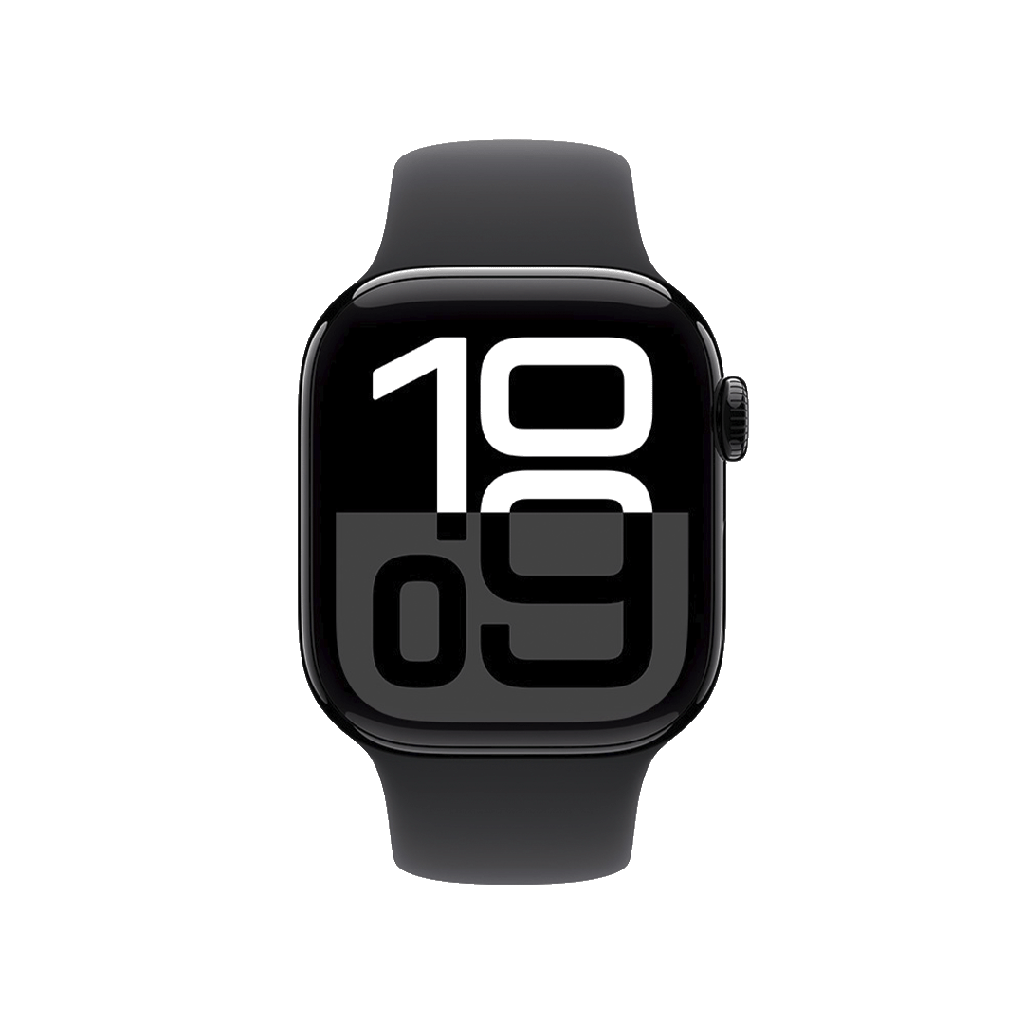 Apple Watch S10 GPS 42mm - Caja de Aluminio Negro Azabache - Banda Deportiva Negra -M/L