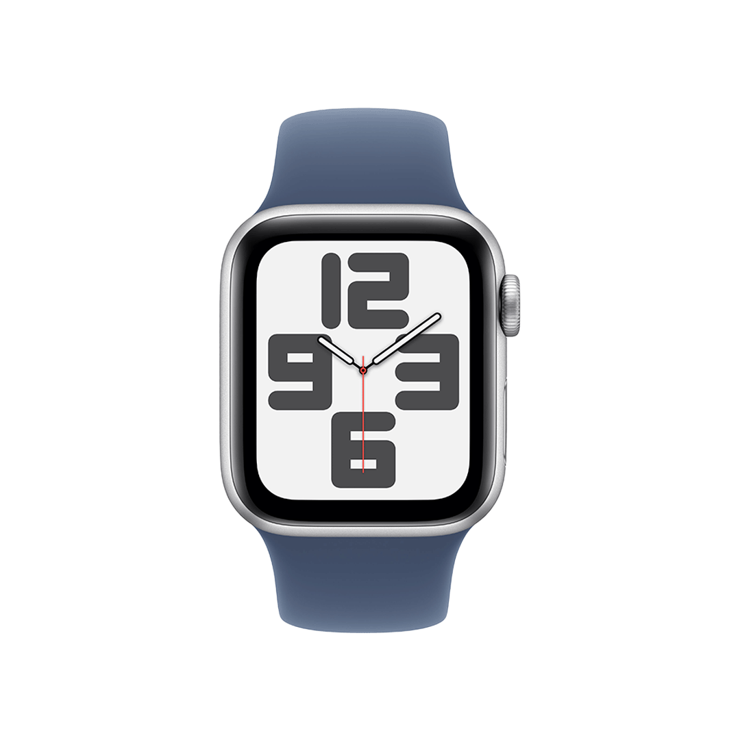 Apple Watch SE GPS 40mm - Caja de Aluminio Plata con Banda Deportiva Azul Denim - M/L