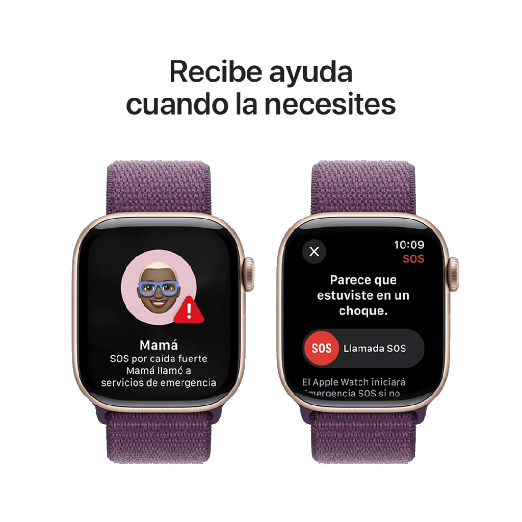 Apple Watch S10 GPS 42mm - Caja de Aluminio Oro Rosado - Loop Deportivo Ciruela