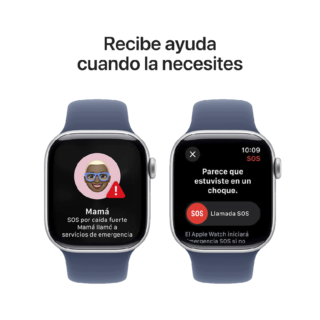 Apple Watch S10 GPS 42mm - Caja de Aluminio Plata - Banda Deportiva Azul Denim - M/L