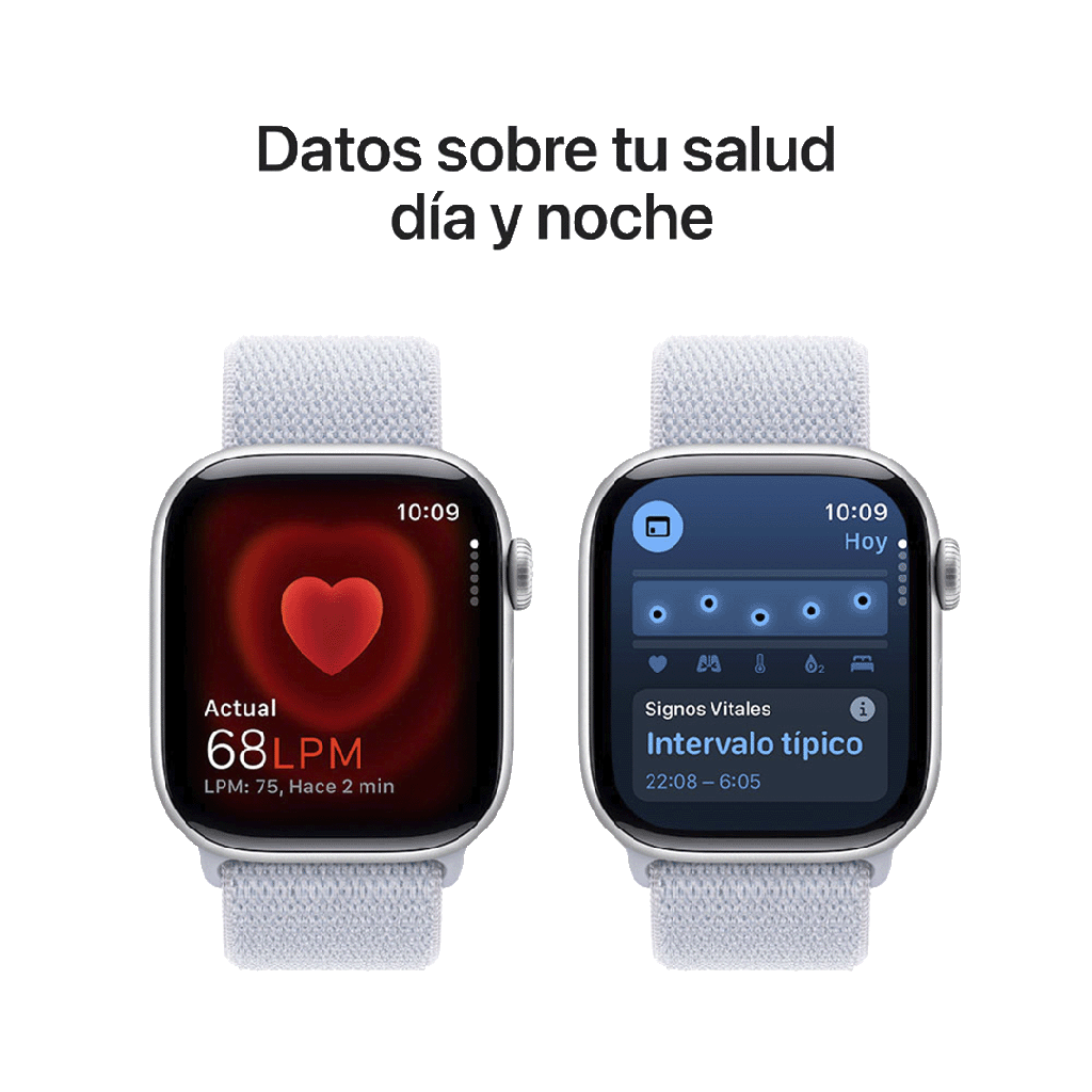 Apple Watch S10 GPS 42mm - Caja de Aluminio Plata - Loop Deportivo Azul Nube