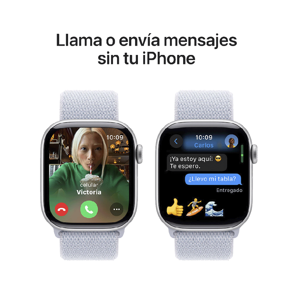 Apple Watch S10 GPS 42mm - Caja de Aluminio Plata - Loop Deportivo Azul Nube