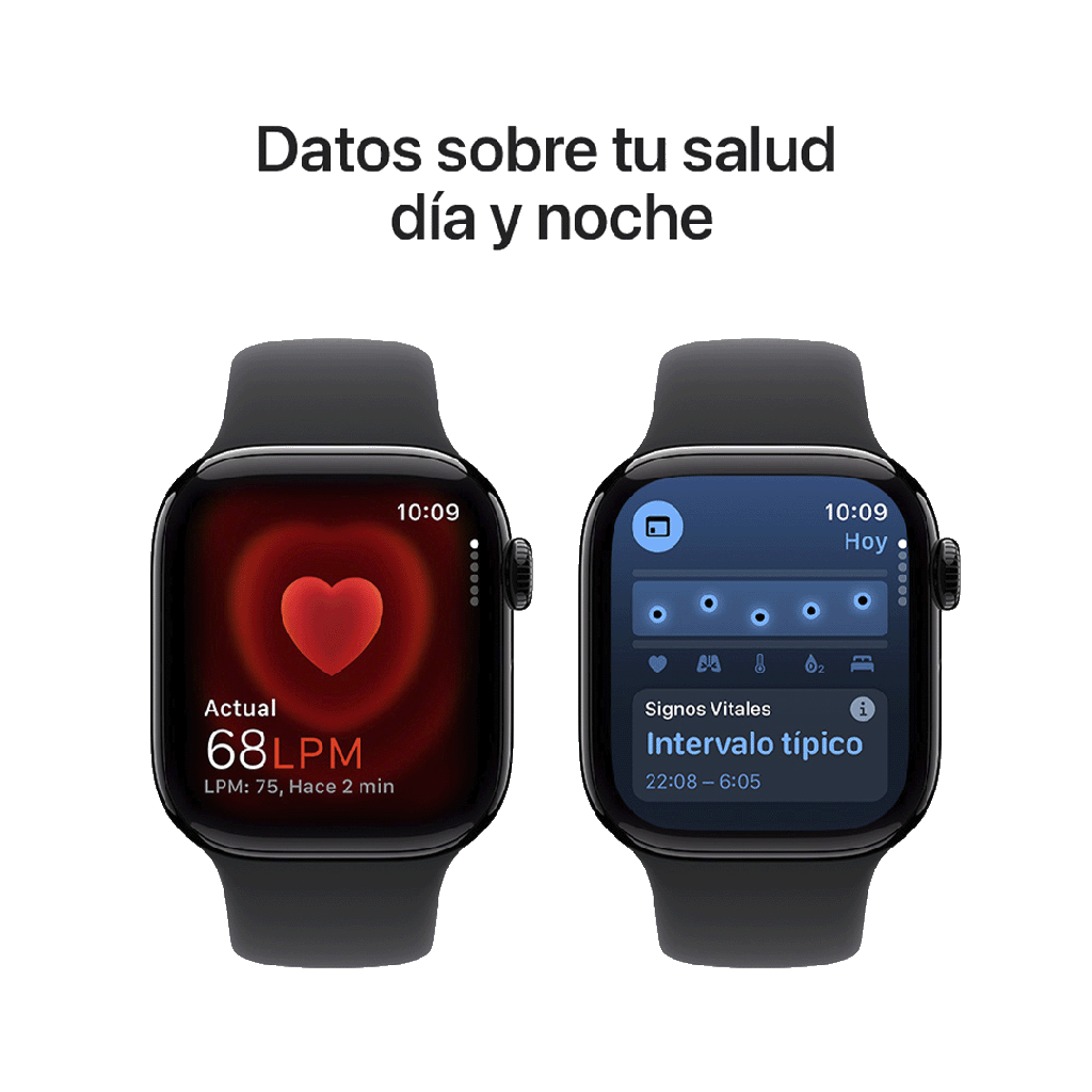 Apple Watch S10 GPS 46mm - Caja de Aluminio Negro Azabache - Banda Deportiva Negra - M/L