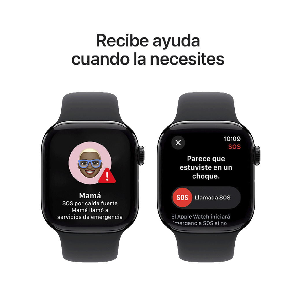 Apple Watch S10 GPS 46mm - Caja de Aluminio Negro Azabache - Banda Deportiva Negra - M/L