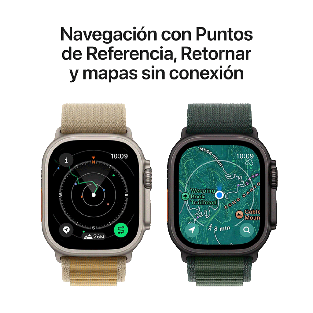 Apple Watch Ultra 2 GPS 49mm - Caja de Titanio Negra - Loop Alpino Verde Oscuro - M