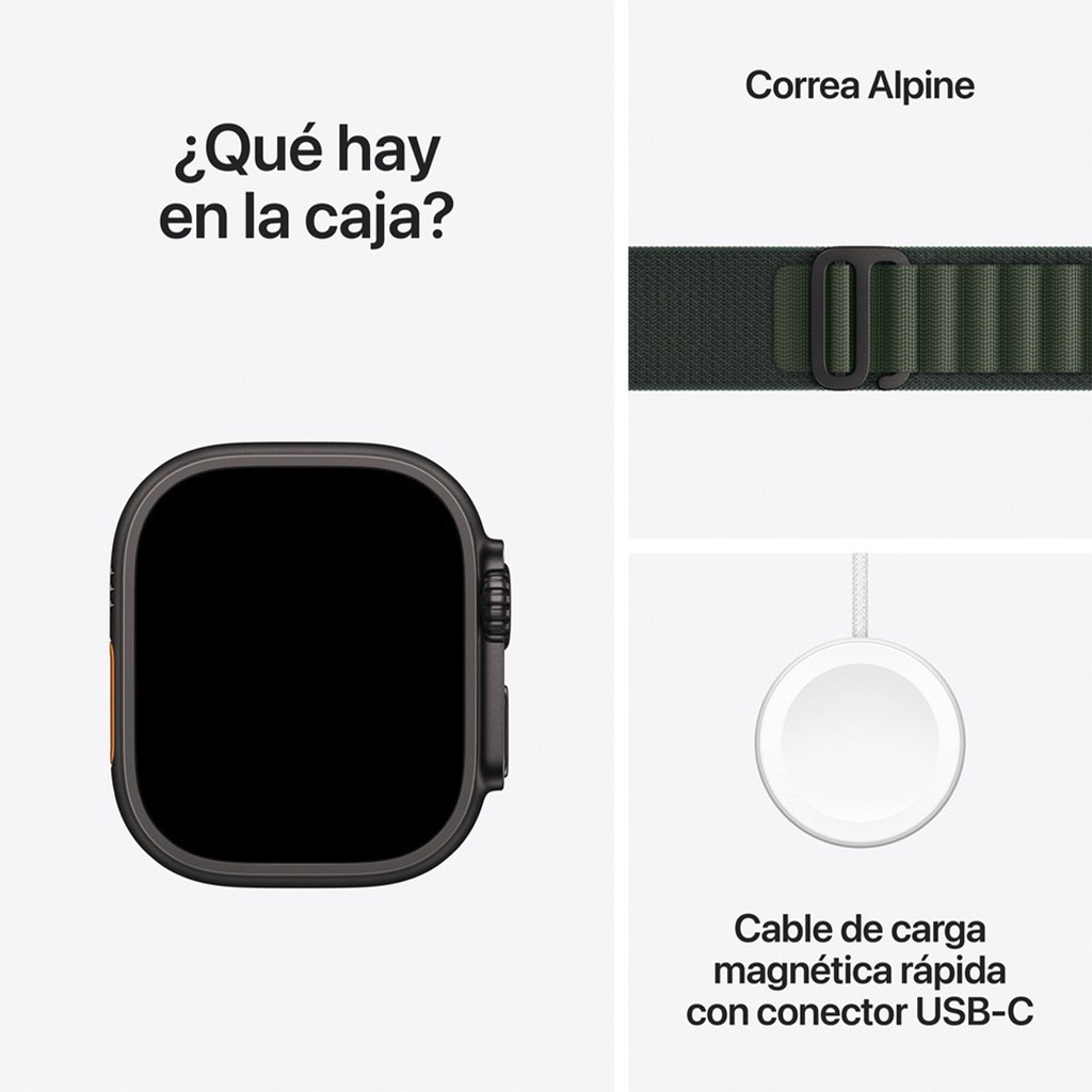 Apple Watch Ultra 2 GPS 49mm - Caja de Titanio Negra - Loop Alpino Verde Oscuro - M