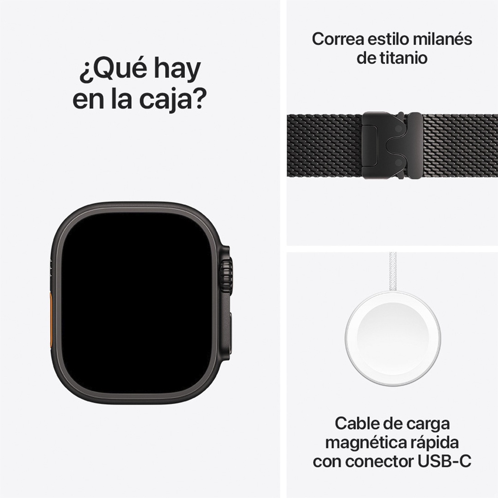 Apple Watch Ultra 2 GPS 49mm - Caja de Titanio Negra - Milanese Loop de Titanio Negro - M