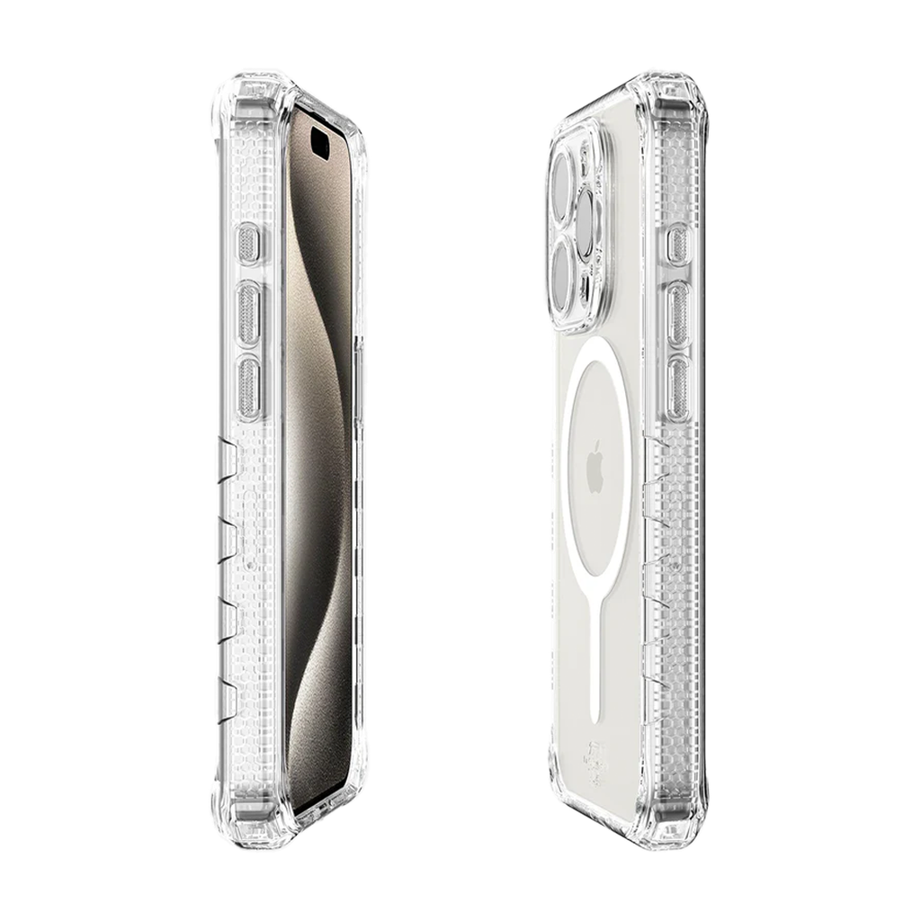 ItSkins Supreme R Funda Transparente con Magsafe para iPhone 15 Pro Max - Blanco