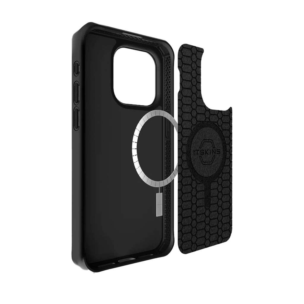 ItSkins Ballistic R Funda de Nylon con Magsafe para iPhone 15 Pro - Negro