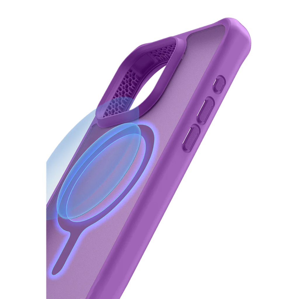 ItSkins Hybrid R Frost Funda con Magsafe para iPhone 15 Pro - Violeta Profundo