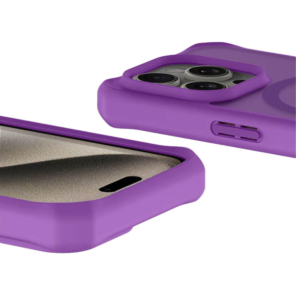 ItSkins Hybrid R Frost Funda con Magsafe para iPhone 15 Pro - Violeta Profundo