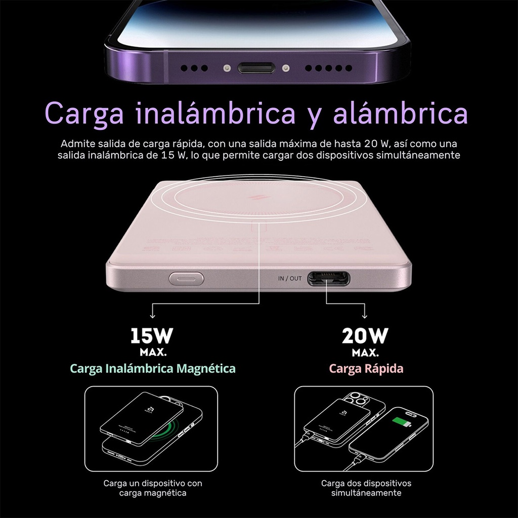 Adam Elements GRAVITY C5 Cargador Magnético portátil 5000mAh - Gris