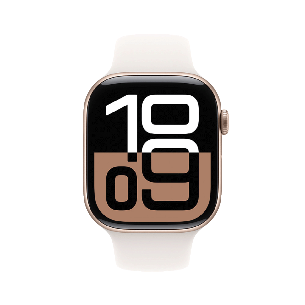 Apple Watch S10 GPS 46mm - Caja de Aluminio Oro Rosado - Banda Deportiva Rosa Rubor - S/M