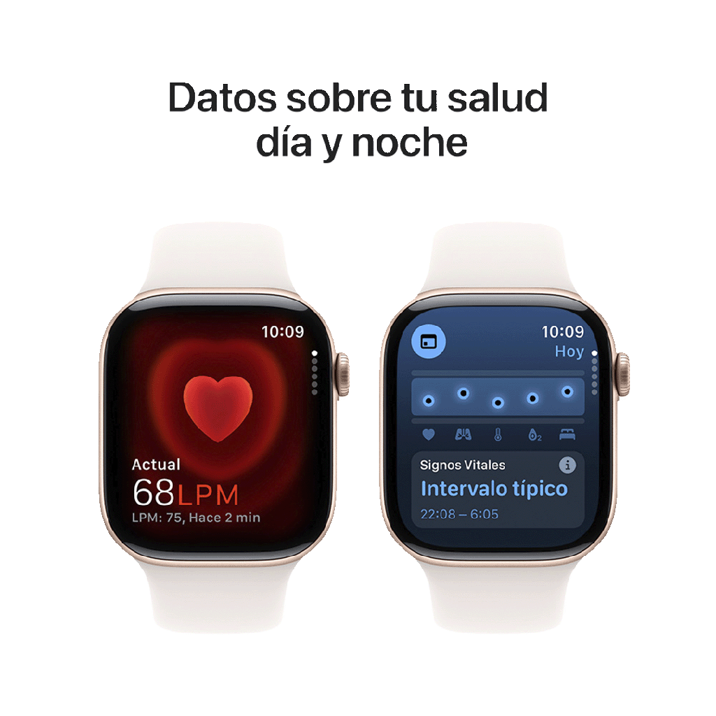 Apple Watch S10 GPS 46mm - Caja de Aluminio Oro Rosa - Banda Deportiva Rosa Rubor - M/L