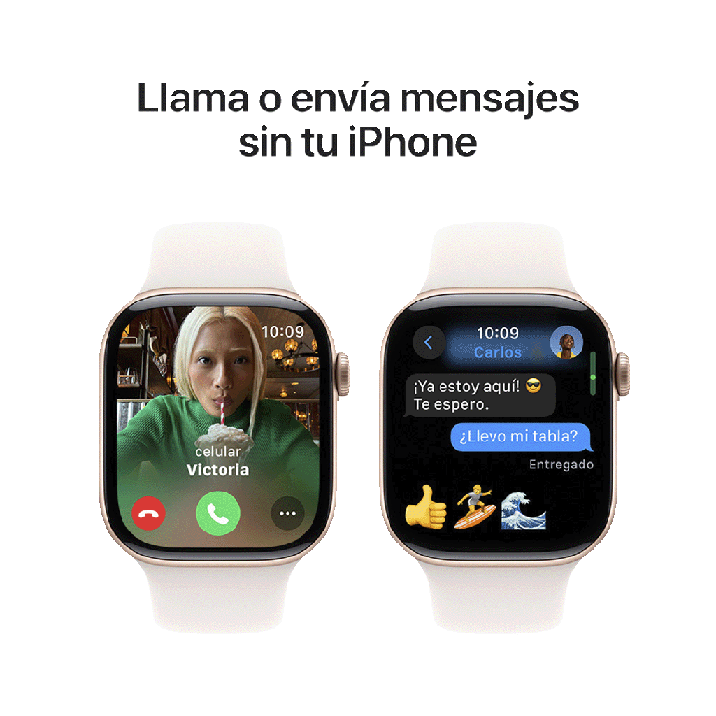 Apple Watch S10 GPS 46mm - Caja de Aluminio Oro Rosa - Banda Deportiva Rosa Rubor - M/L