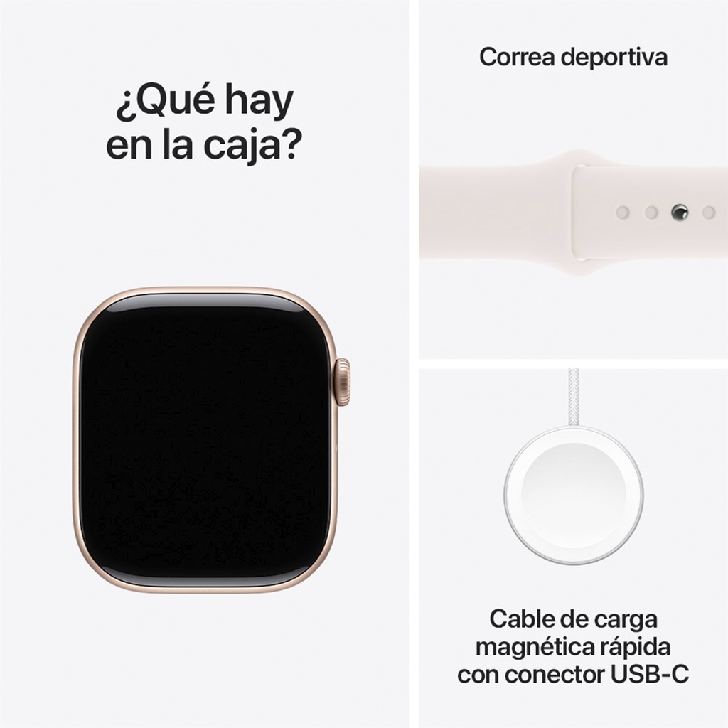 Apple Watch S10 GPS 46mm - Caja de Aluminio Oro Rosa - Banda Deportiva Rosa Rubor - M/L