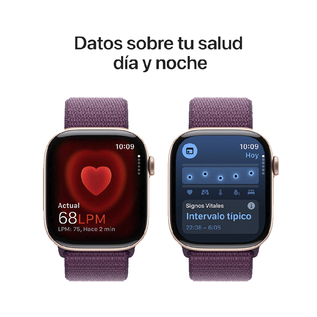 Apple Watch S10 GPS 46mm - Caja de Aluminio Oro Rosa - Loop Deportivo Ciruela