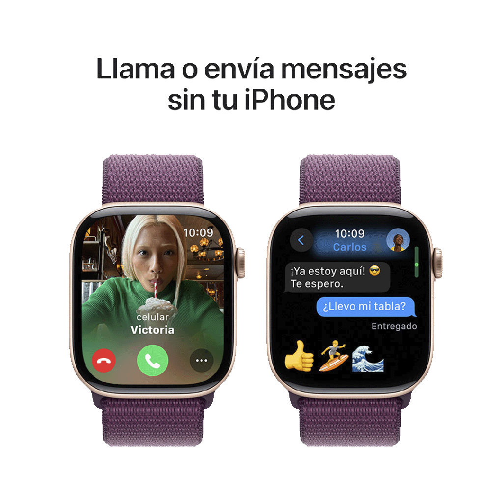 Apple Watch S10 GPS 46mm - Caja de Aluminio Oro Rosa - Loop Deportivo Ciruela