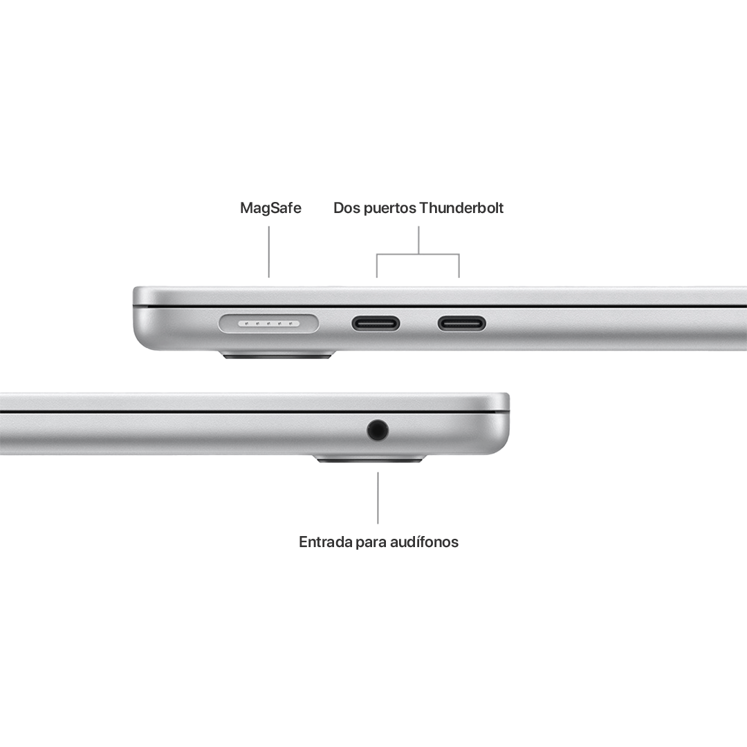 MacBook Air 13" M3 de 8C CPU, 10C GPU, 24 GB, 512 GB - Plata